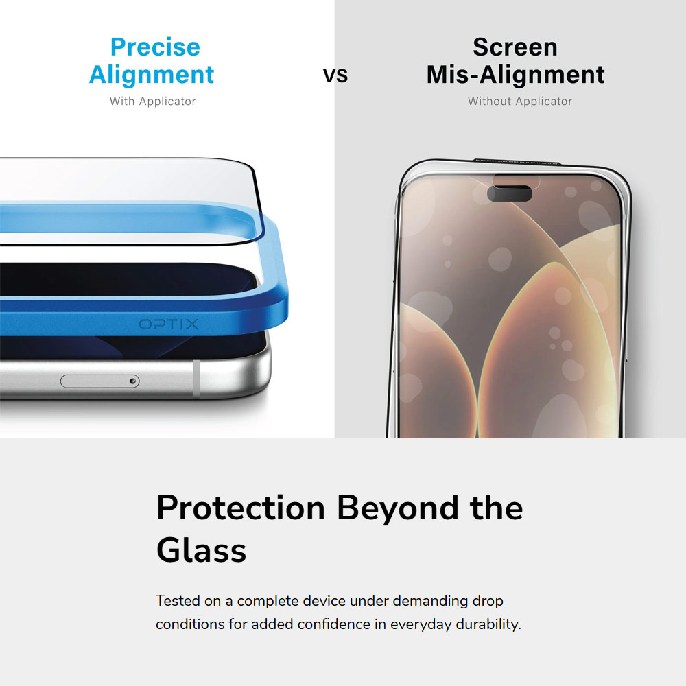 Picture of Apple iPhone 18 Pro Screen Protector | Uniq Optix Covex Vivid Tempered Glass Screen Protector for iPhone 18 Pro - Clear