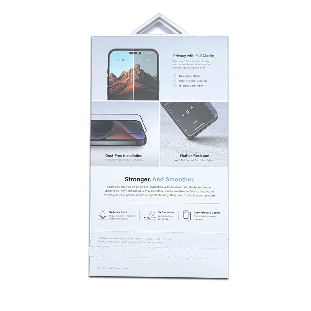 Picture of Apple iPhone 15 6.1 Screen Protector | Uniq Optix Privacy Anti View Anti Peep 2.85D Tempered Glass Screen Protector with Installation Helper Kit for iPhone 15 6.1 (Privacy)