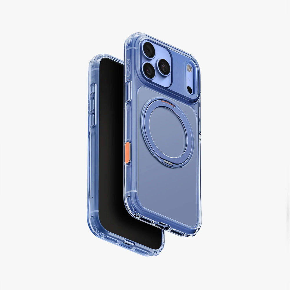 Picture of Apple iPhone 18 Pro Case | Uniq Swivix 360 Rotating Kickstand Magnetic Drop Protection Case with Camera Control Button for iPhone 18 Pro- Polar Blue