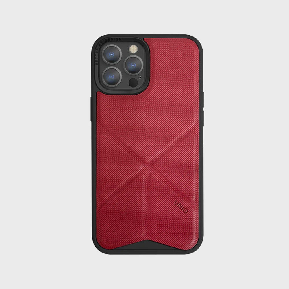 Picture of Apple iPhone 13 Pro 6.1 Case | Uniq Transforma Drop Protection Stand Case Magsafe Compatible for iPhone 13 Pro 6.1 (Coral Red)
