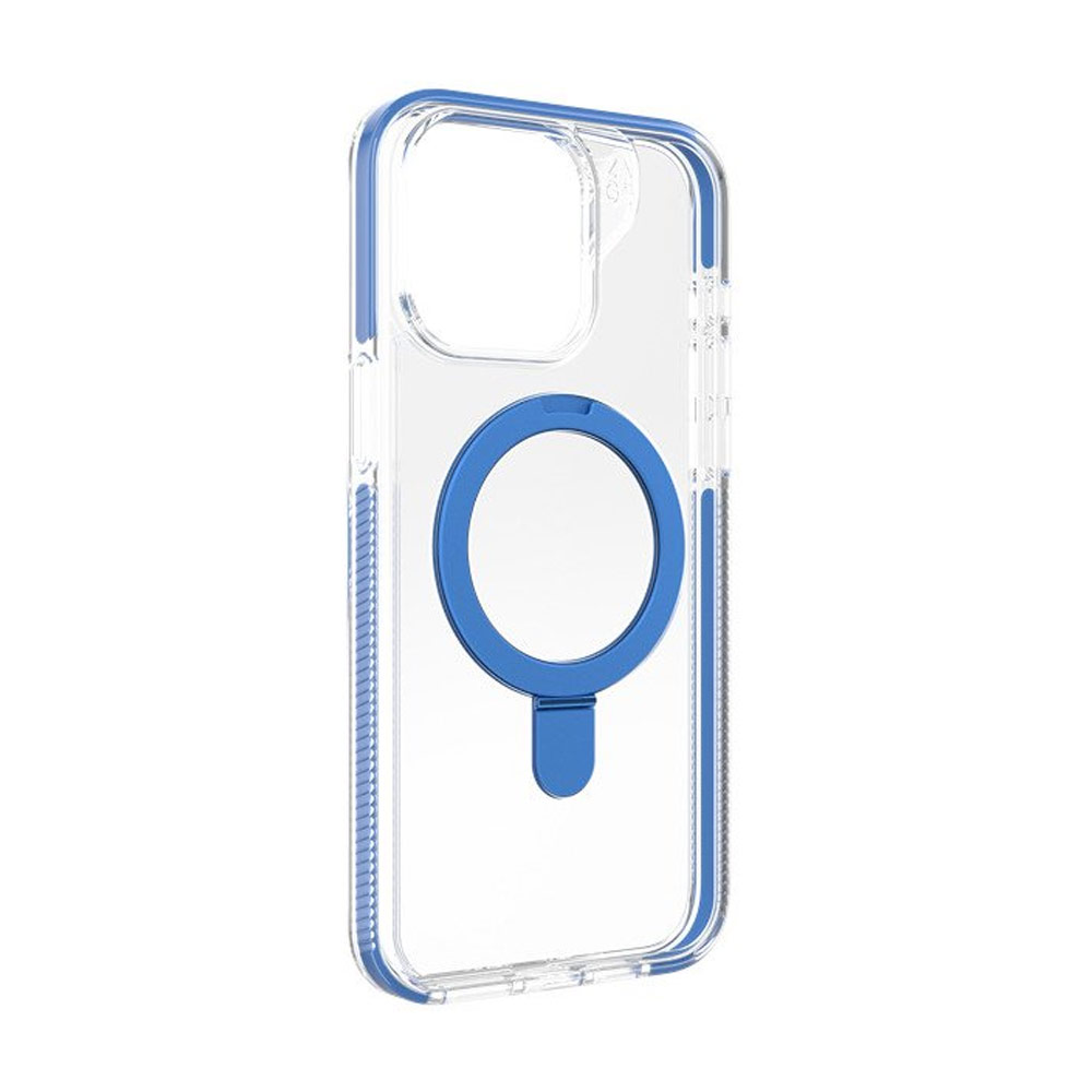 Picture of Apple iPhone 15 Pro Max 6.7 Case | Zagg Santa Cruz Snap Ring Stand Magnetic Drop Protection Case for iPhone 15 Pro Max 6.7 (Blue)