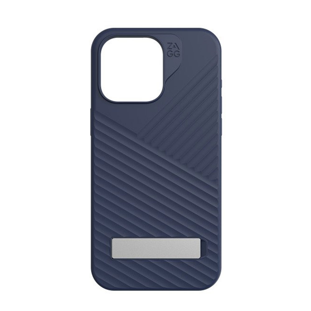 Picture of Apple iPhone 15 Pro Max 6.7 Case | Zagg Denali Snap Kickstand Magnetic Dual Layer Drop Protection Case for iPhone 15 Pro Max 6.7 (Blue)