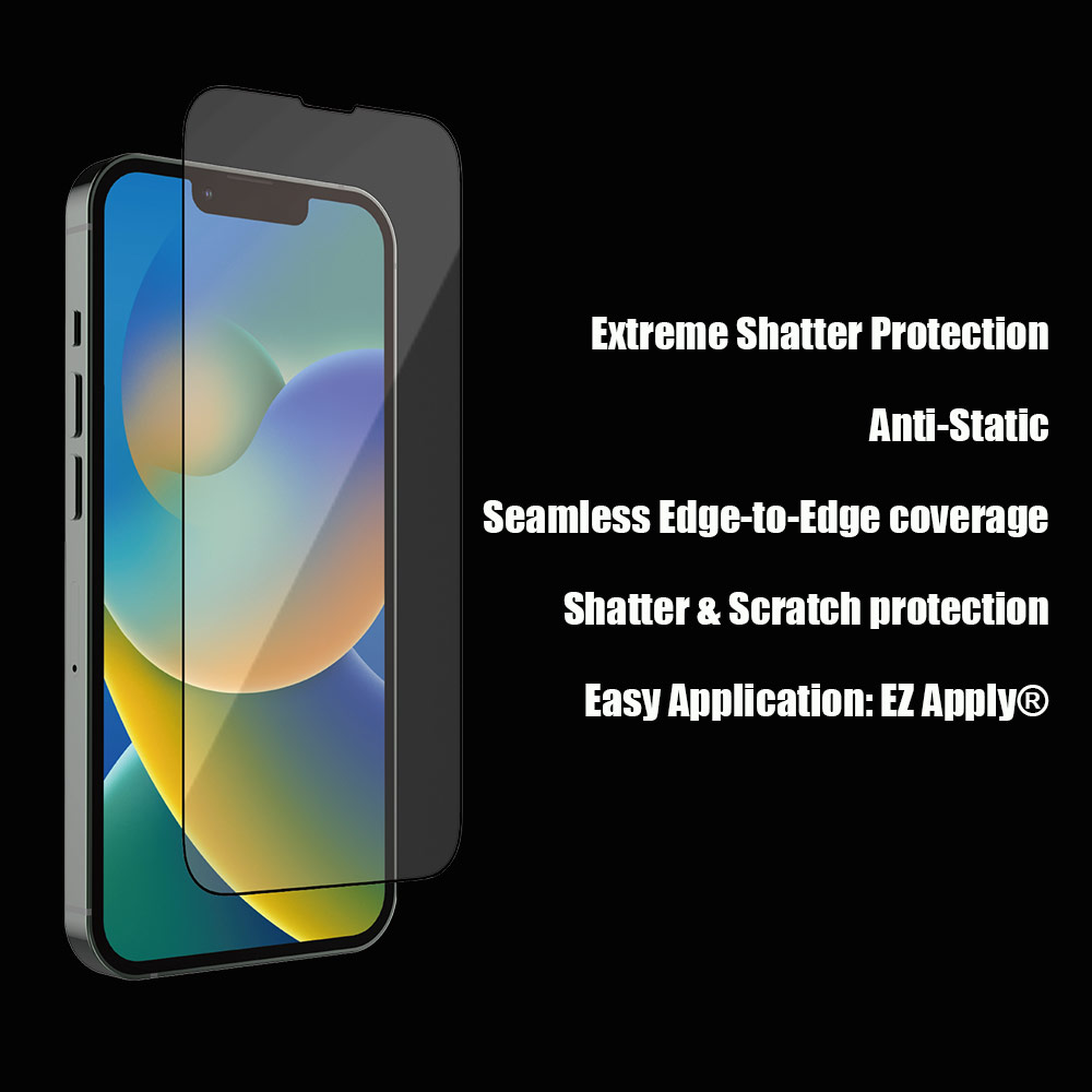 Picture of Apple iPhone 13 6.1 Screen Protector | Zagg Glass Plus Edge Tempered Glass Screen Protector with Easy Installation Tray for iPhone 14 iPhone 13 iPhone 13 Pro 6.1 (Clear)
