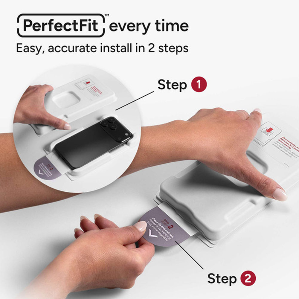 Picture of Apple iPhone 17 Pro Max 6.9 Screen Protector | Zagg Glass Plus Edge Tempered Glass Screen Protector with Easy Installation Tray for iPhone 17 Pro Max 6.9 (Clear)