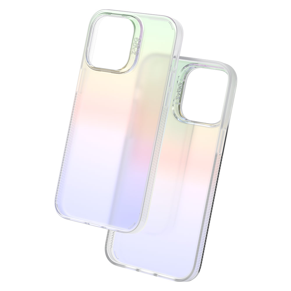 Picture of Apple iPhone 14 6.1 Case | Zagg Iridescent Slim Design Improved Grip Drop Protection Anti Finger Print Case for iPhone 14 6.1 (Iridescent Matte Clear)