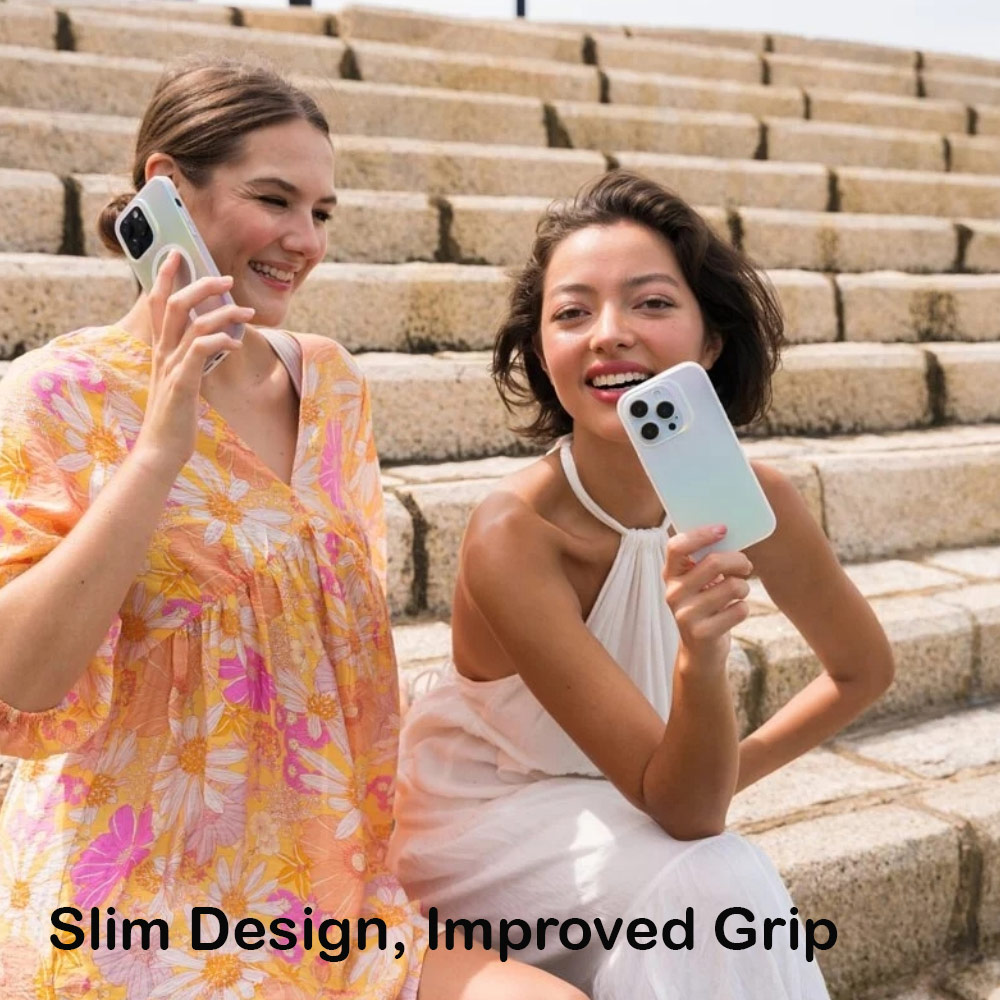 Picture of Apple iPhone 14 6.1 Case | Zagg Iridescent Slim Design Improved Grip Drop Protection Anti Finger Print Case for iPhone 14 6.1 (Iridescent Matte Clear)