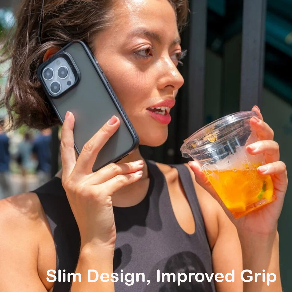 Picture of Apple iPhone 14 6.1 Case | Zagg Hampton Slim Design Improved Grip Drop Protection Anti Finger Print Case for iPhone 14 6.1 (Matte Black Tint)