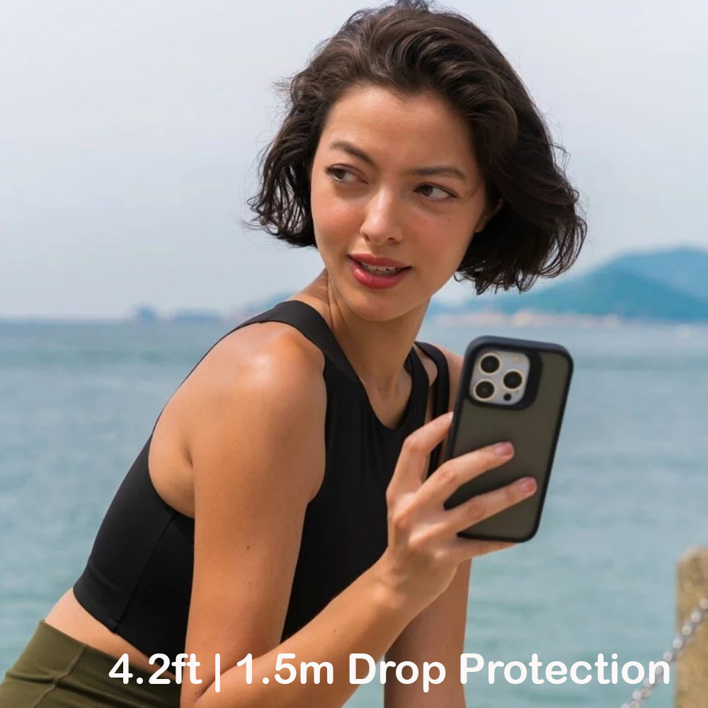 Picture of Apple iPhone 14 6.1 Case | Zagg Hampton Slim Design Improved Grip Drop Protection Anti Finger Print Case for iPhone 14 6.1 (Matte Black Tint)
