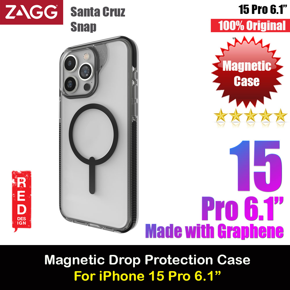 Picture of Zagg Santa Cruz Snap Magnetic Slim Lightweight Non Slip Drop Protection Case for iPhone 15 Pro Max 6.7 (Black) Apple iPhone 15 Pro Max 6.7- Apple iPhone 15 Pro Max 6.7 Cases, Apple iPhone 15 Pro Max 6.7 Covers, iPad Cases and a wide selection of Apple iPhone 15 Pro Max 6.7 Accessories in Malaysia, Sabah, Sarawak and Singapore 