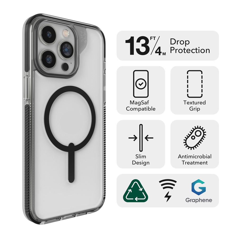 Picture of Apple iPhone 15 Pro Max 6.7 Case | Zagg Santa Cruz Snap Magnetic Slim Lightweight Non Slip Drop Protection Case for iPhone 15 Pro Max 6.7 (Magenta)