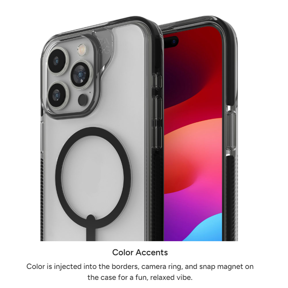 Picture of Apple iPhone 15 Pro Max 6.7 Case | Zagg Santa Cruz Snap Magnetic Slim Lightweight Non Slip Drop Protection Case for iPhone 15 Pro Max 6.7 (Magenta)